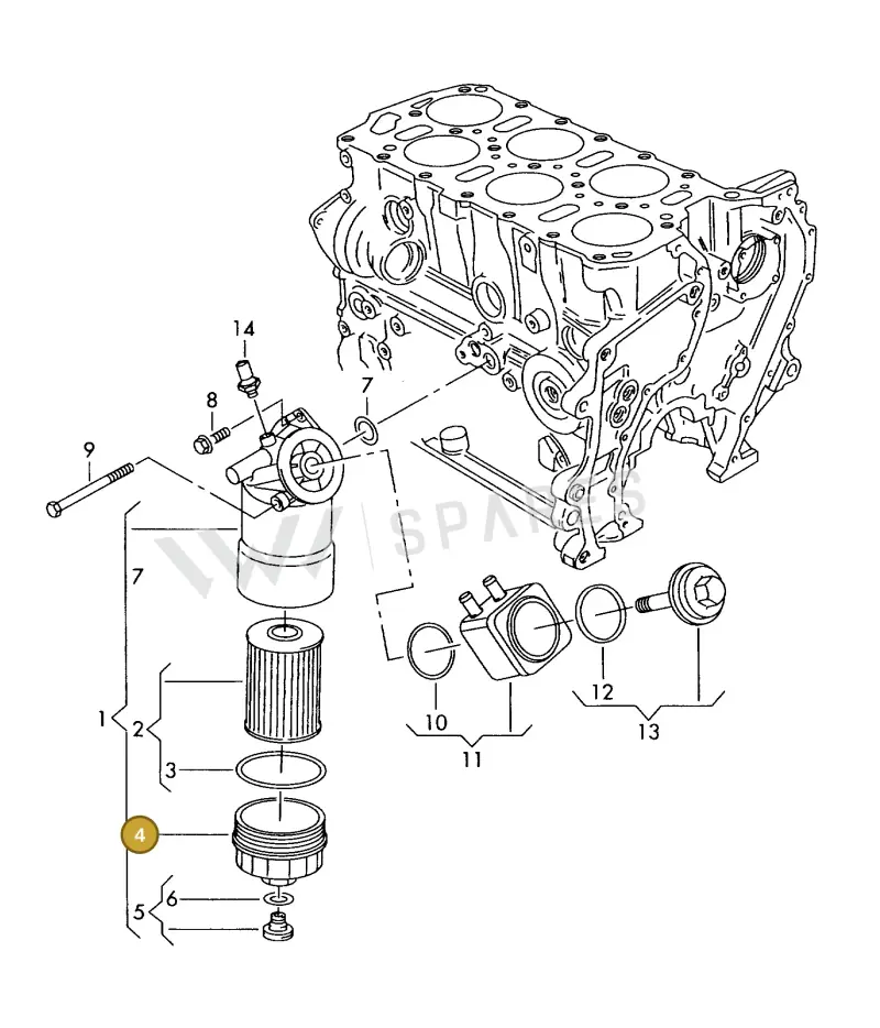 071115433 — Volkswagen OTTO-IND.-MOT.         77> (1977-) diagram 421115400, position 4