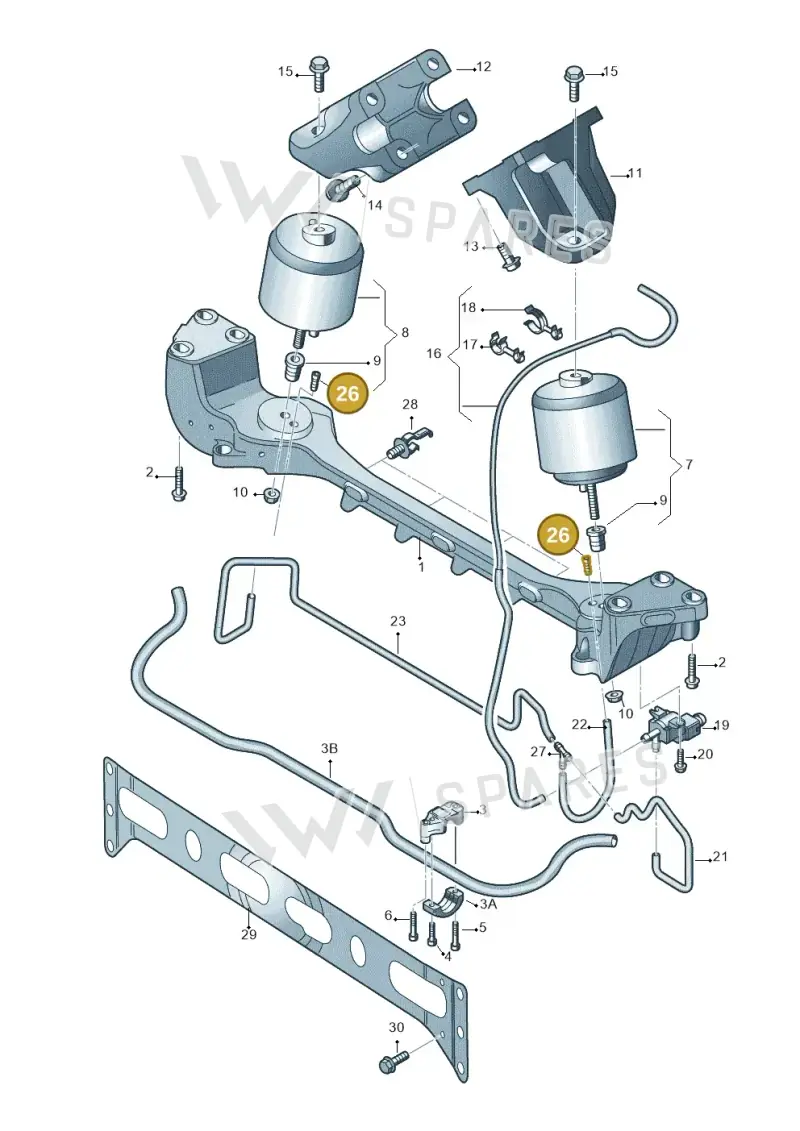 073133382 — Volkswagen Phaeton 4motion (2010-2016) diagram 258199350, position 26