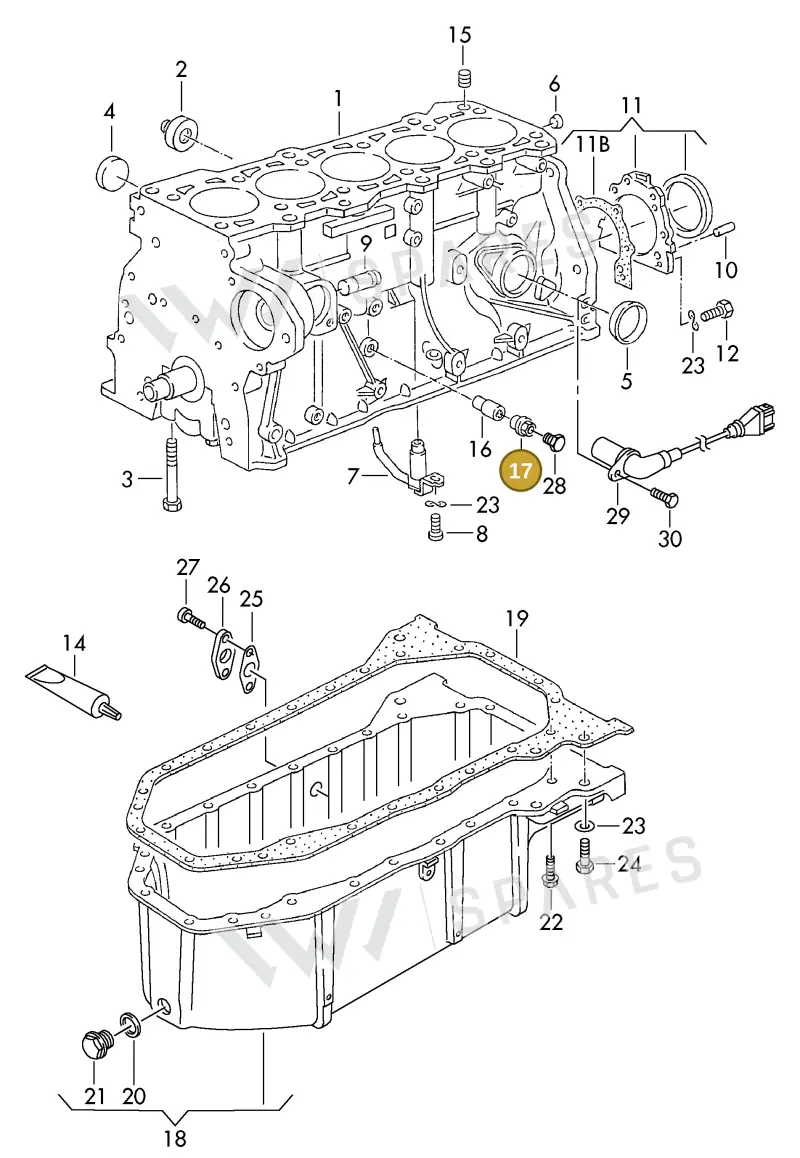 074103179 — Volkswagen MARINE-MOTOR           02> (2002-) diagram 277103100, position 17