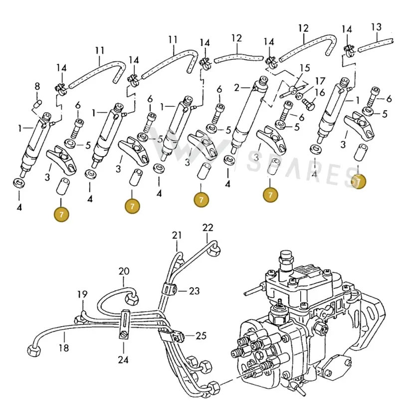 074103316A — Volkswagen LT, LT 4X4 (2003-2006) diagram 118130900, position 7
