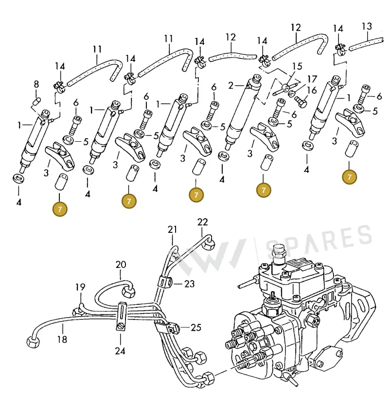 074103316A — Volkswagen LT, LT 4X4 (2003-2006) diagram 118130900, position 7