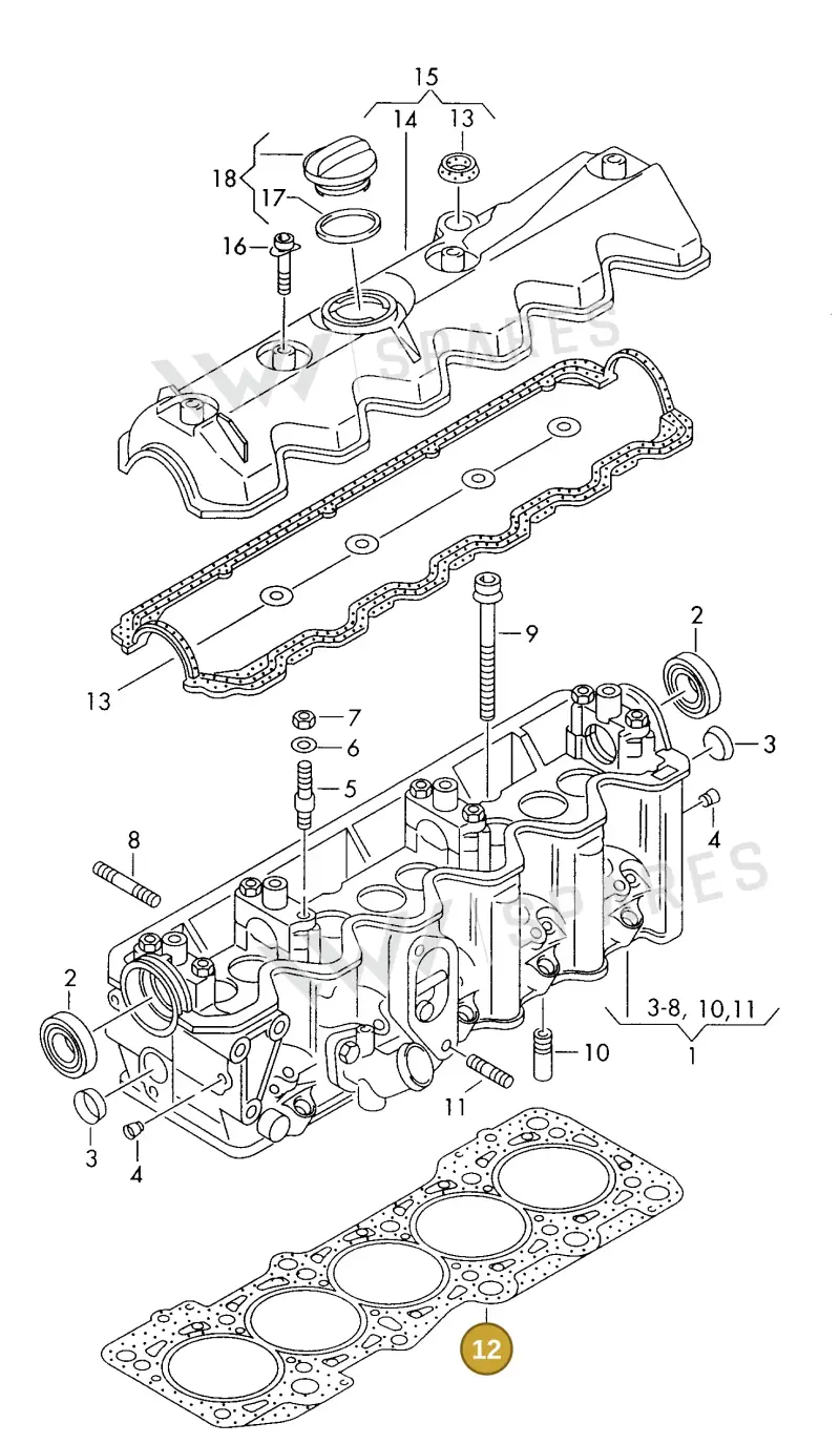 074103383AG — Volkswagen DIES.-IND.-MOT.2,4>    81> (1981-) diagram 180103300, position 12
