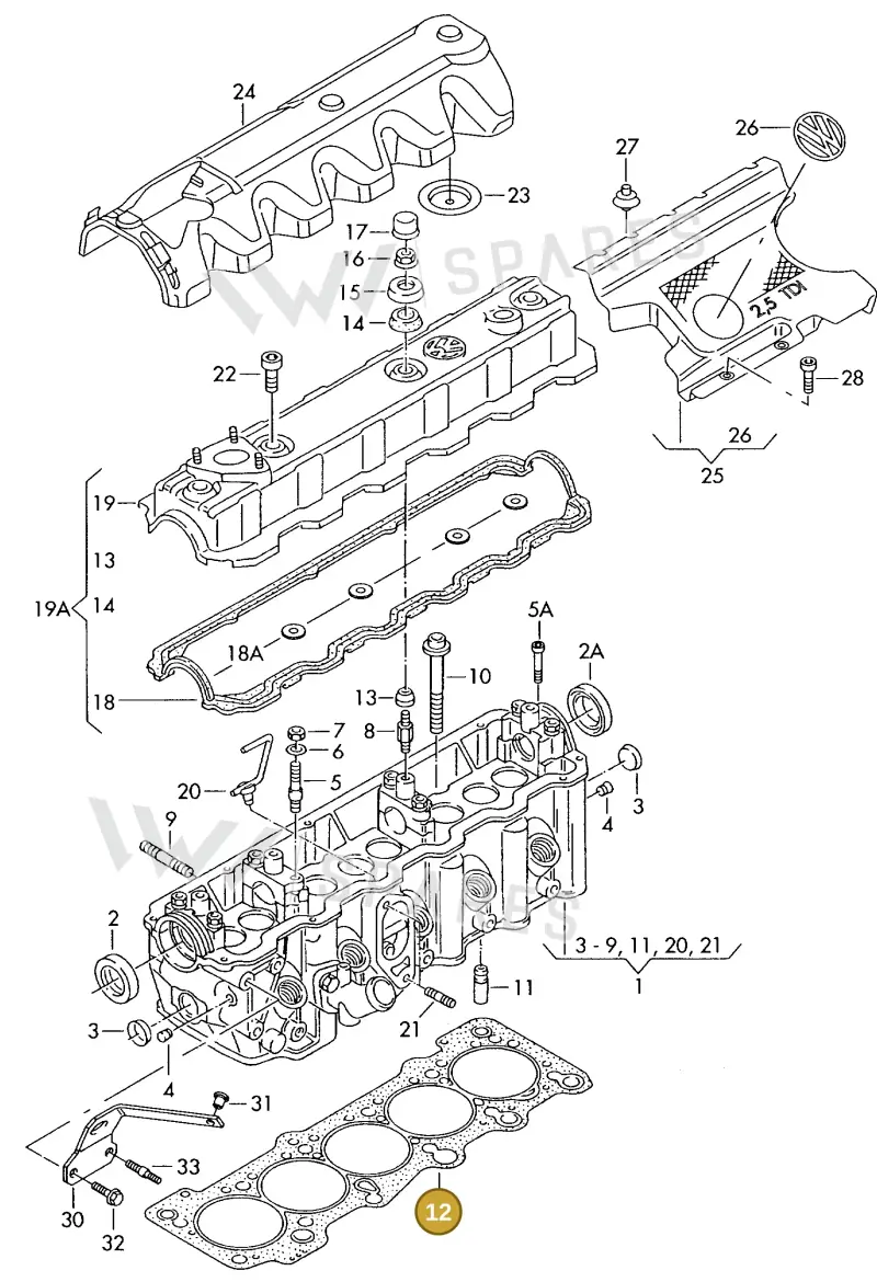 074103383AG — Volkswagen LT, LT 4X4 (2003-2006) diagram 169103600, position 12