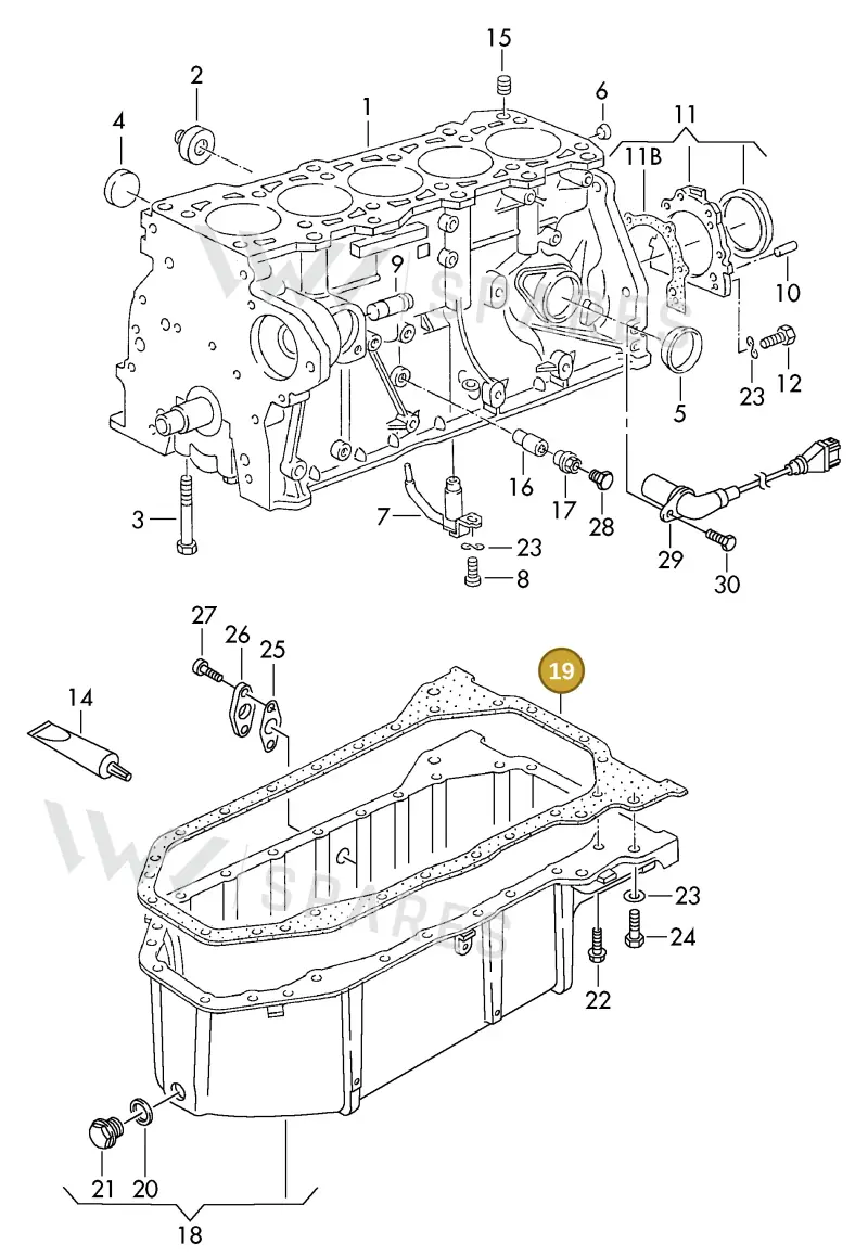 074103609H — Volkswagen MARINE-MOTOR           02> (2002-) diagram 277103100, position 19