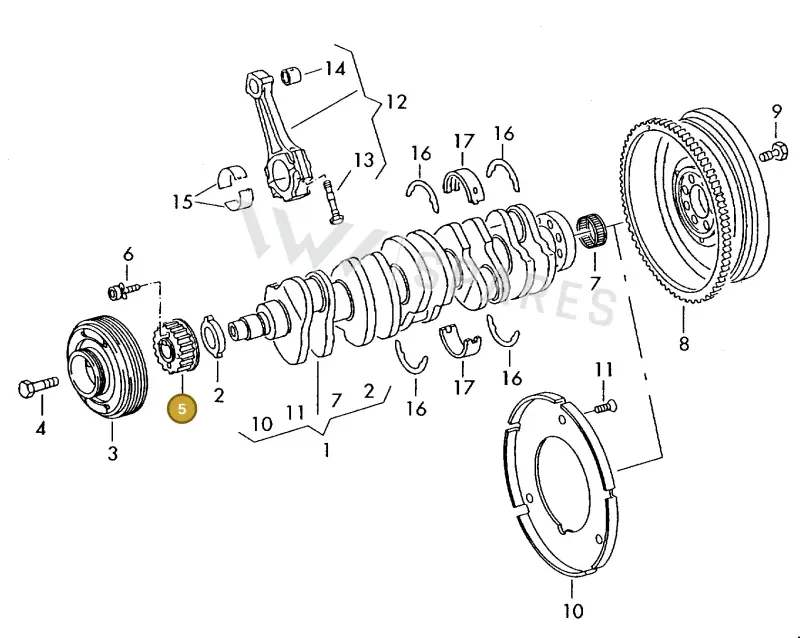 074105263B — Volkswagen MARINE-MOTOR           02> (2002-) diagram 277105200, position 5
