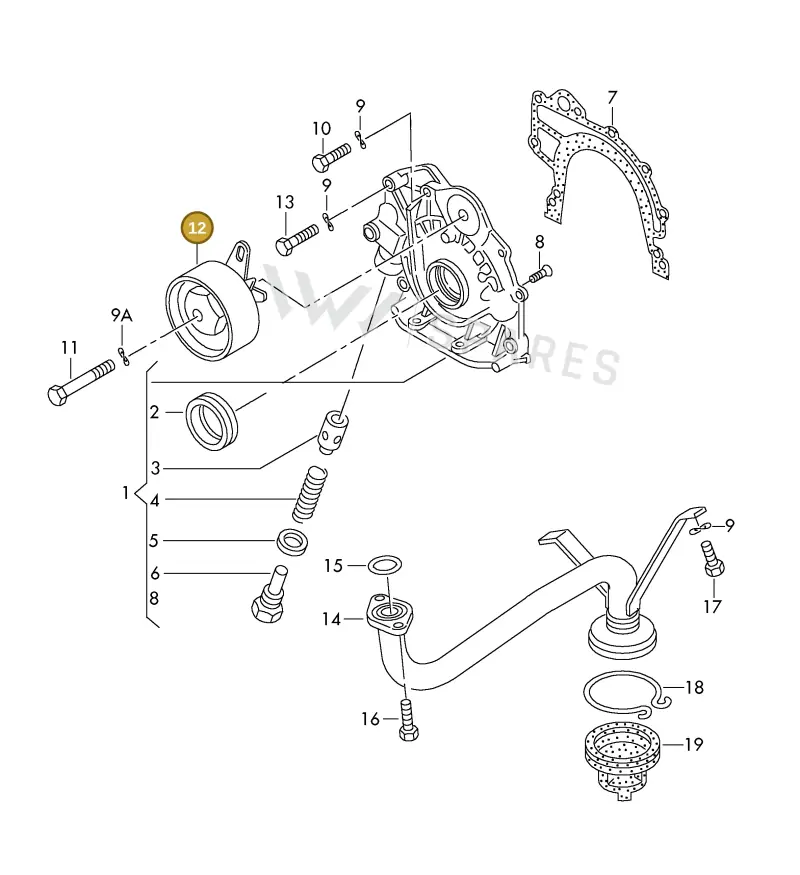 074109243E — Volkswagen LT, LT 4X4 (1996-2003) diagram 176115000, position 12