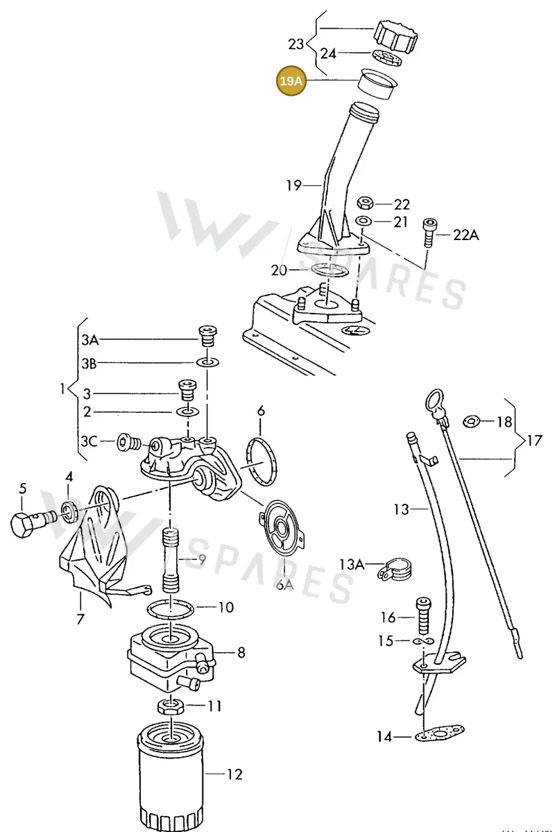 074115315 — Volkswagen TRANSPORTER SYNCRO (1996-2003) diagram 117115600, position 19A