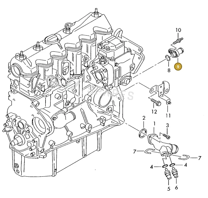 074121143C — Volkswagen MARINE-MOTOR           02> (2002-) diagram 277121250, position 9