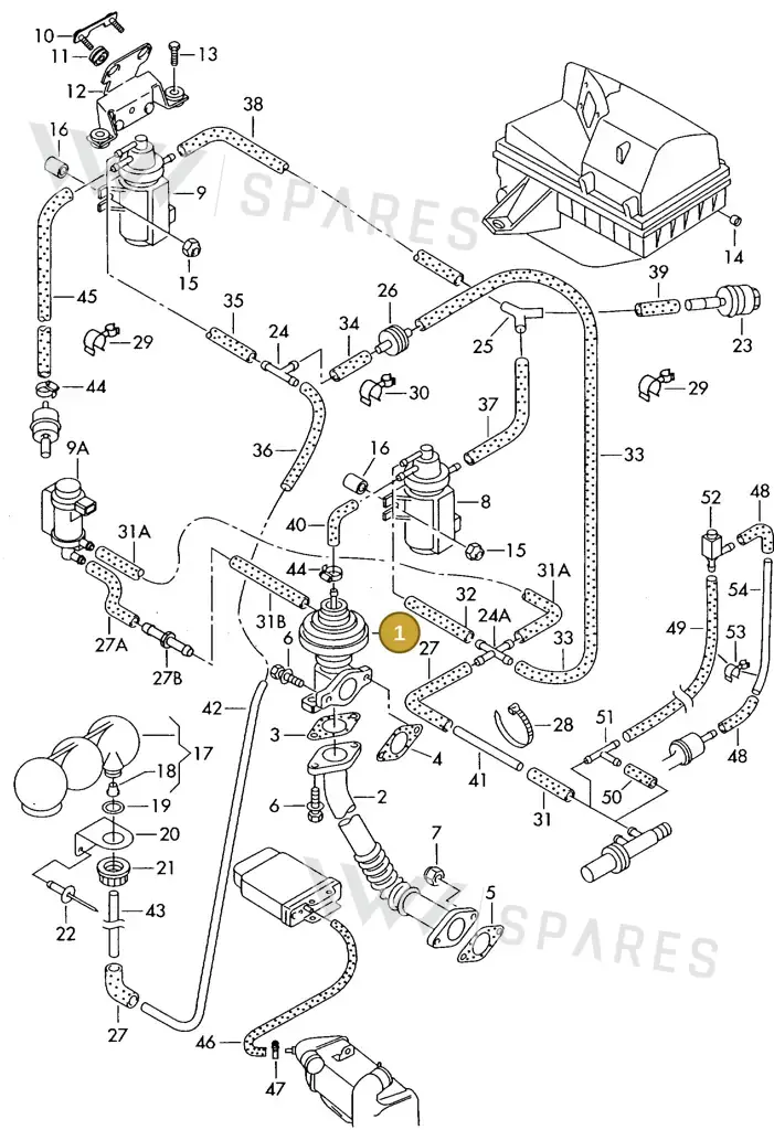074129463B — Volkswagen TRANSPORTER SYNCRO (1996-2003) diagram 220131180, position 1