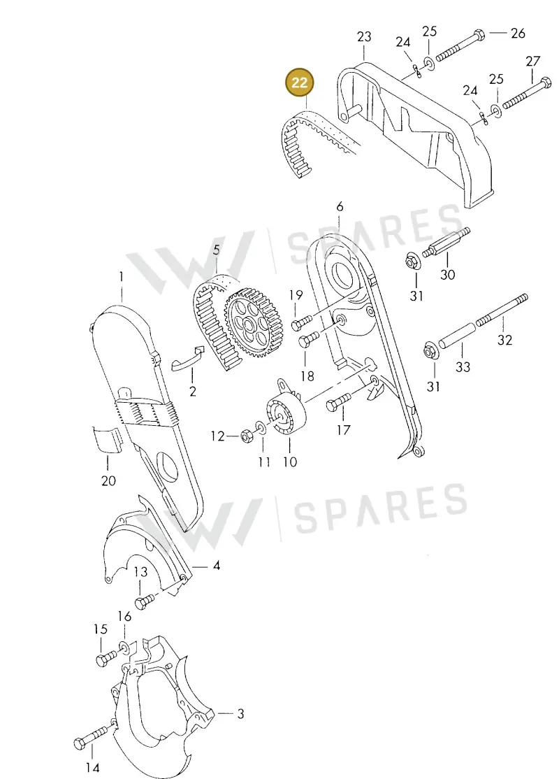 074130113J — Volkswagen LT, LT 4X4 (2003-2006) diagram 176109700, position 22