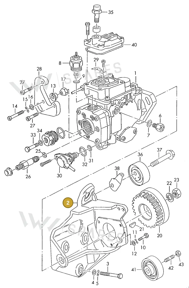 074130147C — Volkswagen TRANSPORTER SYNCRO (1996-2003) diagram 118130400, position 2