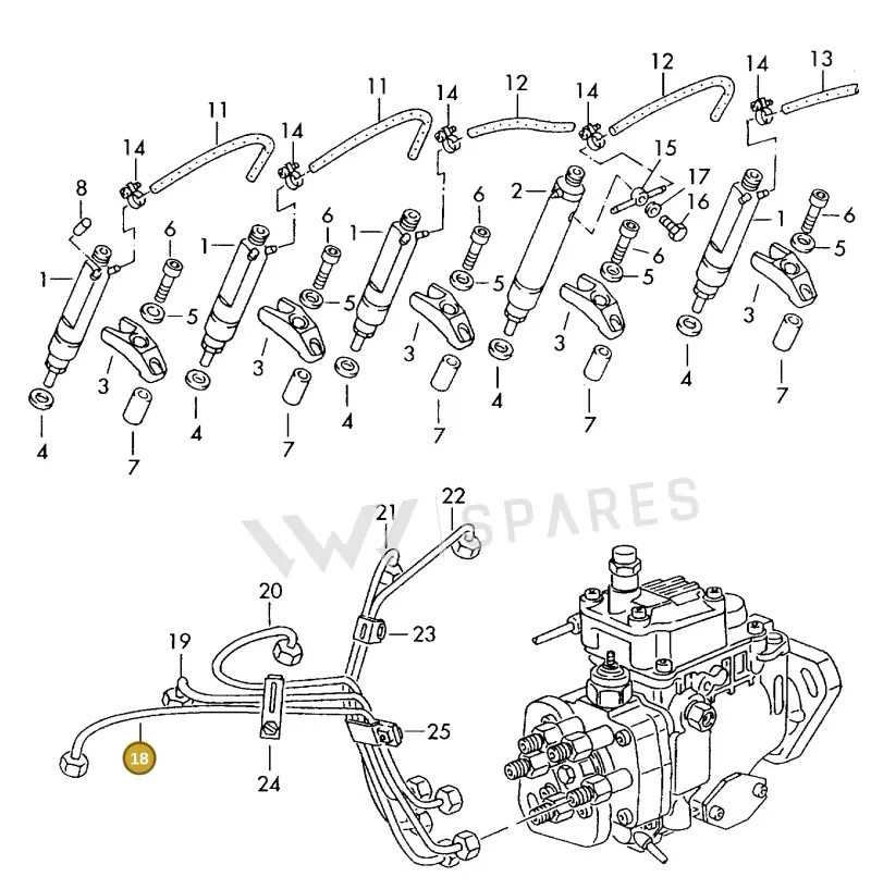 074130301E — Volkswagen LT, LT 4X4 (2003-2006) diagram 118130900, position 18