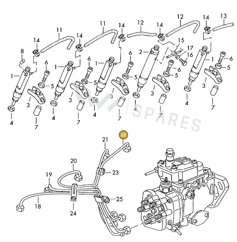 074130305E — Volkswagen LT, LT 4X4 (2003-2006) diagram 118130900, position 22
