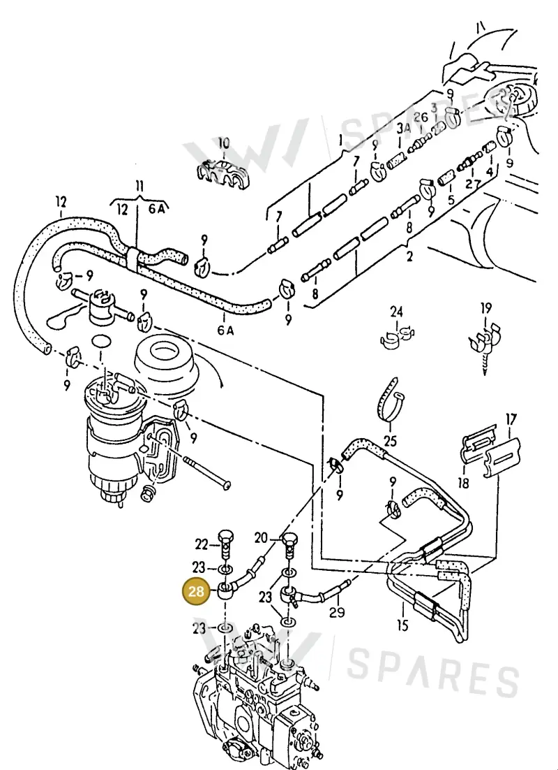 074130355C — Volkswagen Golf/Jetta  "USA","Mex"97>99 (1996-1998) diagram 128201250, position 28
