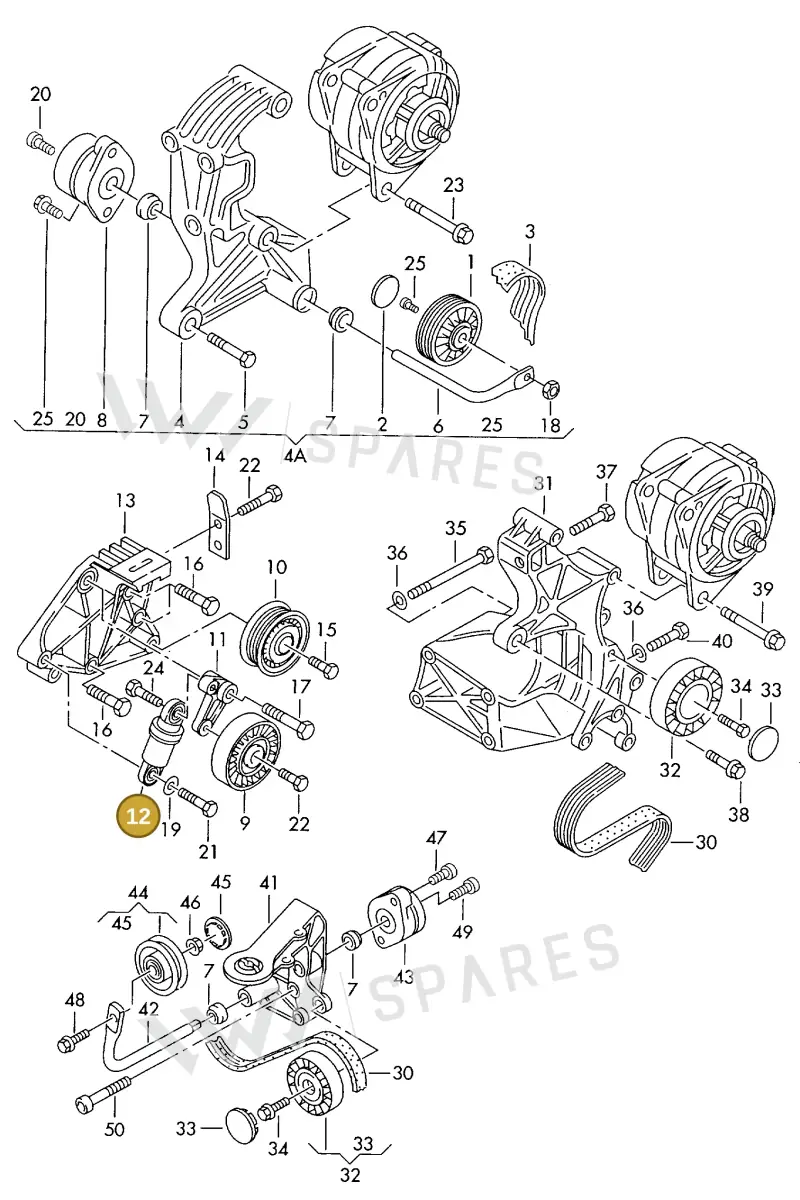 074145299A — Volkswagen Eurovan (1998-2003) diagram 230903500, position 12