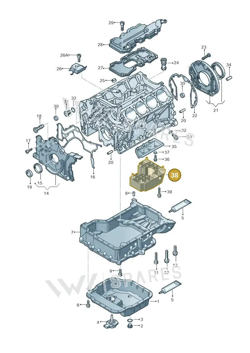 077103138H — Volkswagen Phaeton 4motion (2010-2016) diagram 274103100, position 38