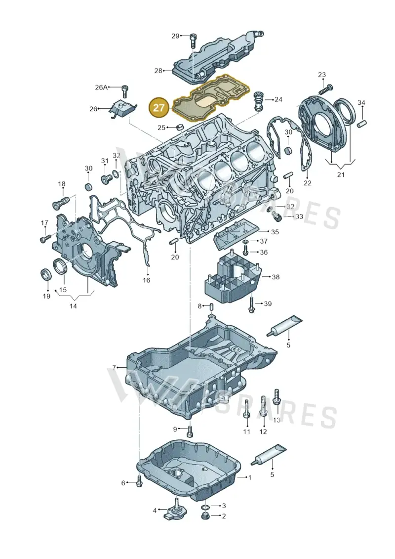077103197D — Volkswagen Phaeton 4motion (2010-2016) diagram 274103100, position 27