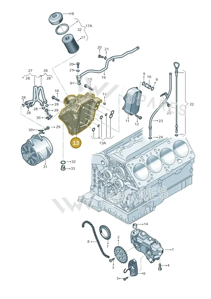 077115401AC — Volkswagen Phaeton 4motion (2010-2016) diagram 710115300, position 13