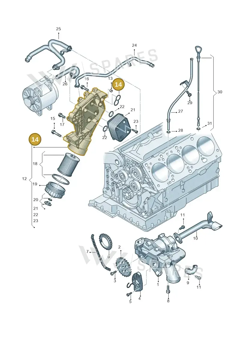 077198405 — Volkswagen Touareg (2005-2006) diagram 274115200, position 14