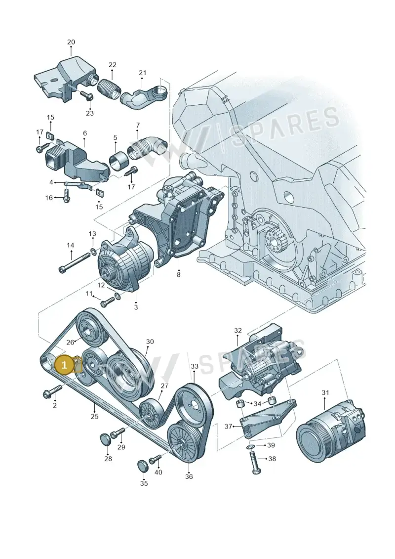 077903133F — Volkswagen Phaeton 4motion (2010-2016) diagram 255903800, position 1