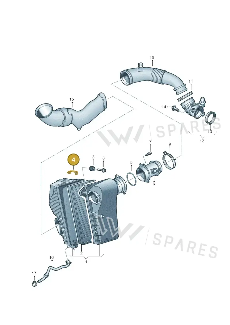 078129797 — Volkswagen Touareg BlueMotion (2014-2018) diagram 693129000, position 4