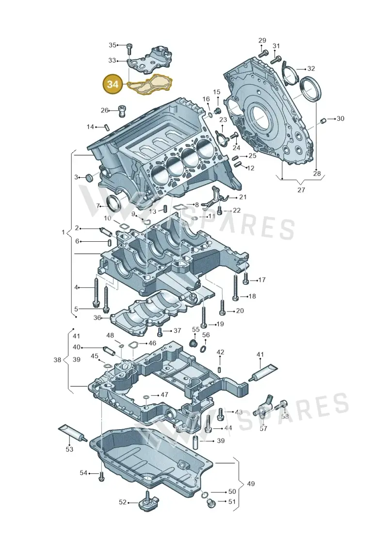 079103161J — Volkswagen Touareg BlueMotion (2014-2018) diagram 478103120, position 34