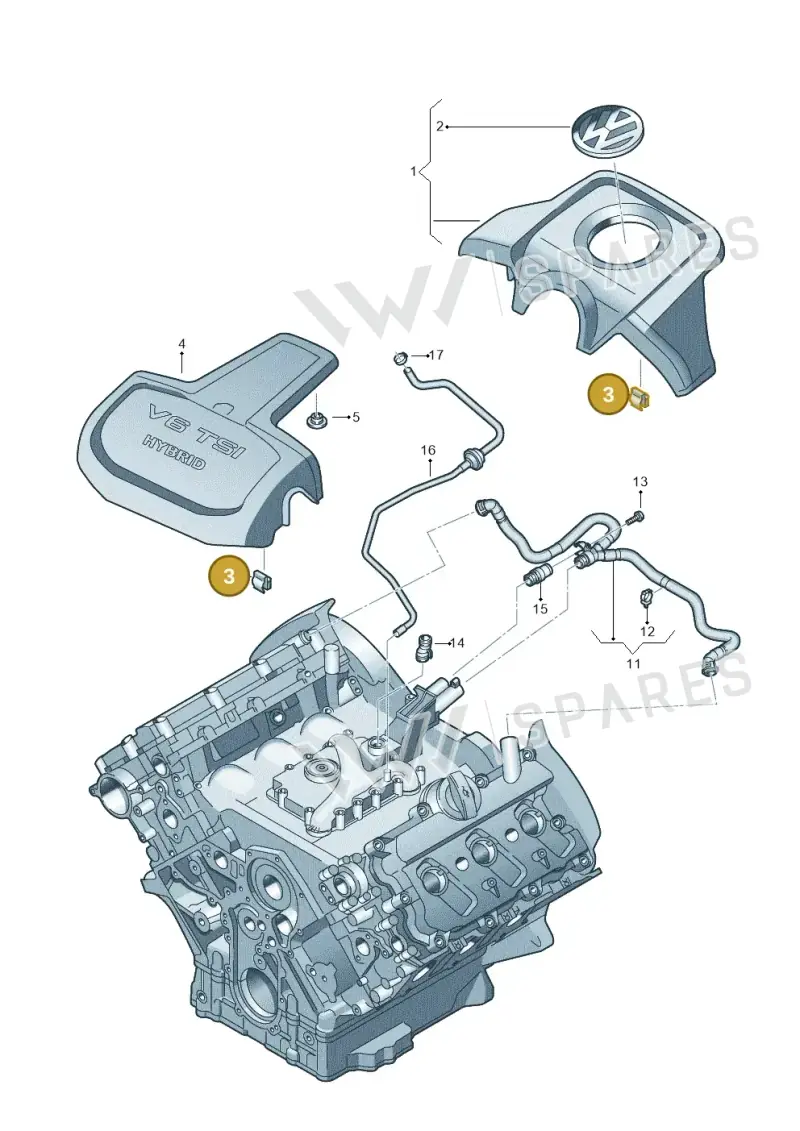079103314 — Volkswagen Touareg BlueMotion (2014-2018) diagram 693103800, position 3