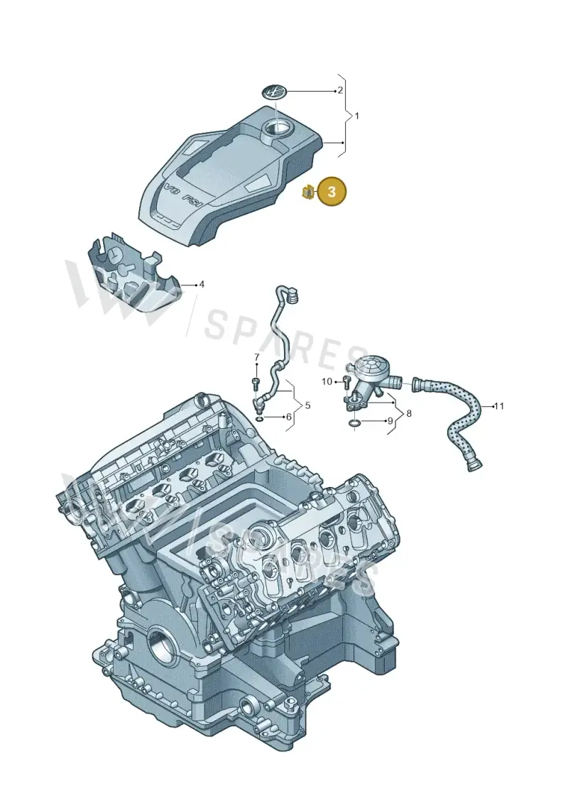 079103314 — Volkswagen Touareg BlueMotion (2014-2018) diagram 693103870, position 3