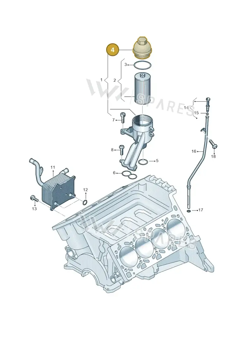 079115433D — Volkswagen Touareg BlueMotion (2014-2018) diagram 693115650, position 4