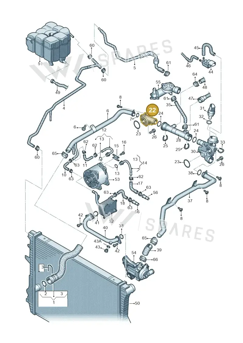 079121137E — Volkswagen Touareg BlueMotion (2014-2018) diagram 693121640, position 22