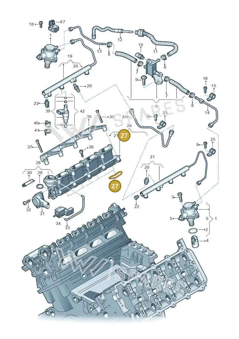 079129717B — Volkswagen Touareg BlueMotion (2014-2018) diagram 696133400, position 27