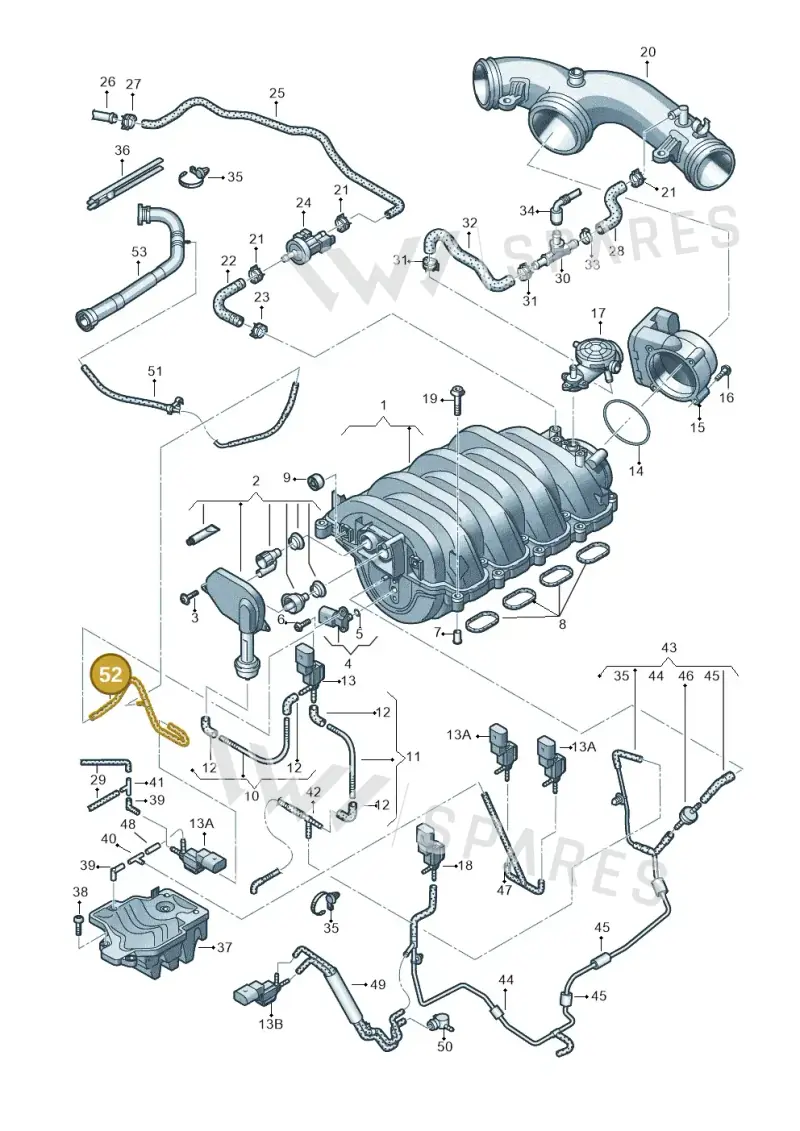 079131055CS — Volkswagen Touareg BlueMotion (2014-2018) diagram 693133600, position 52