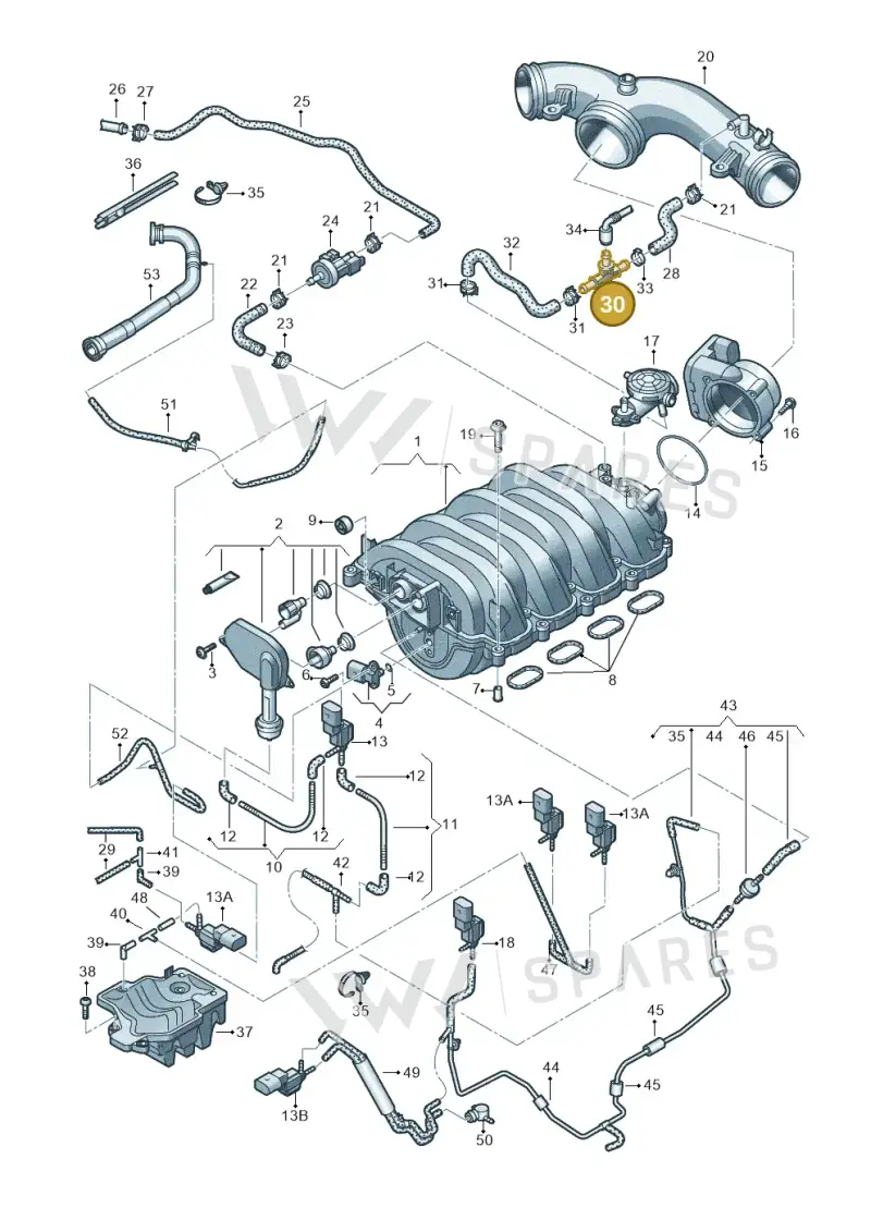 079133753 — Volkswagen Touareg BlueMotion (2014-2018) diagram 693133600, position 30