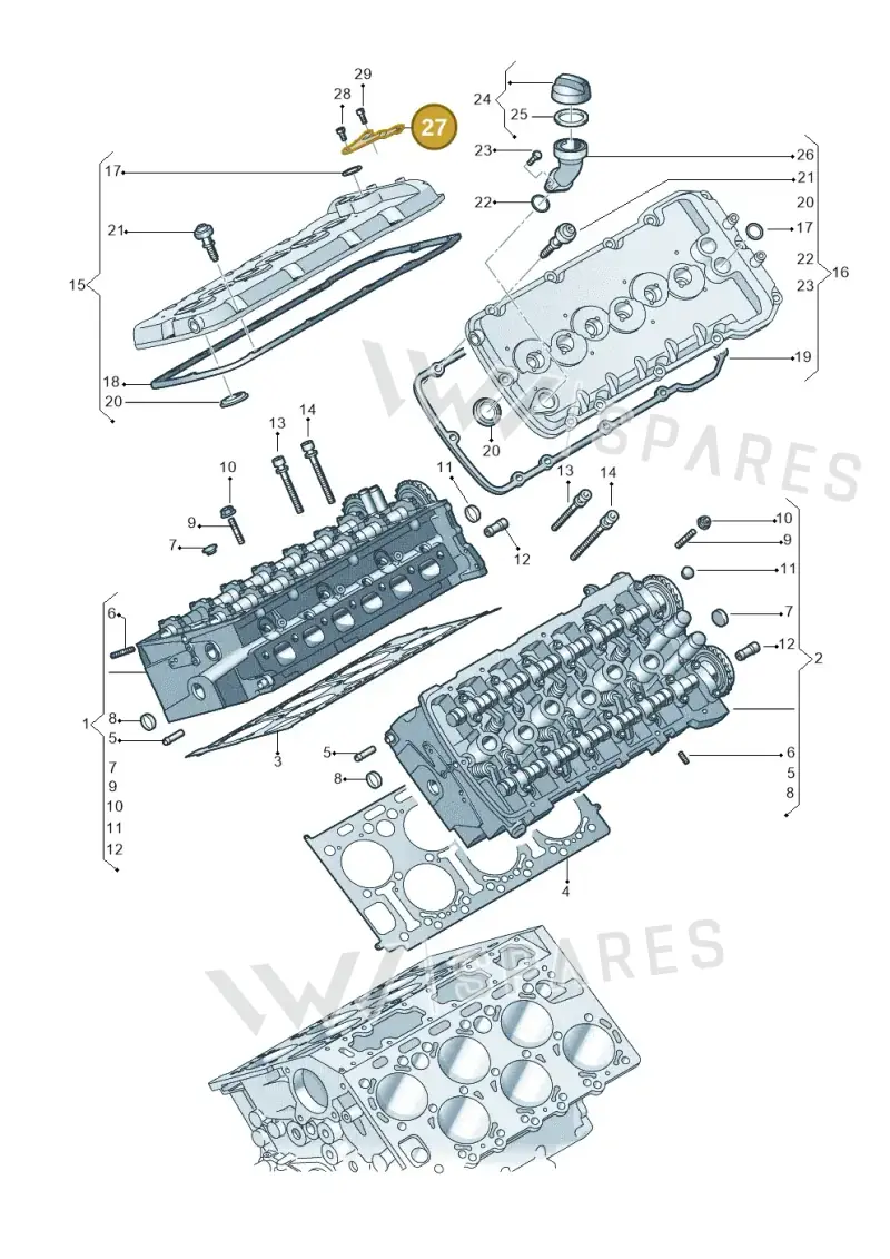 07C103370 — Volkswagen Phaeton 4motion (2010-2016) diagram 258103600, position 27