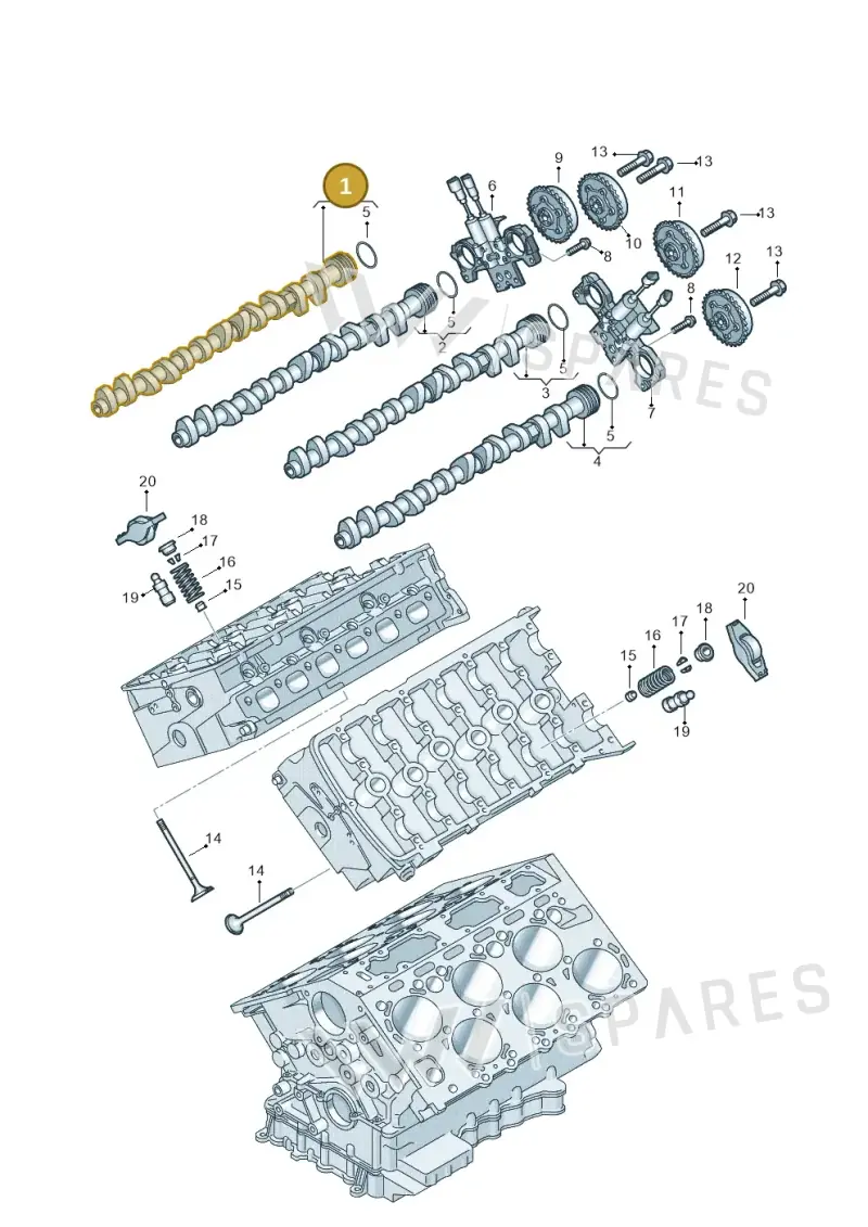07C109033H — Volkswagen Phaeton 4motion (2010-2016) diagram 258109400, position 1