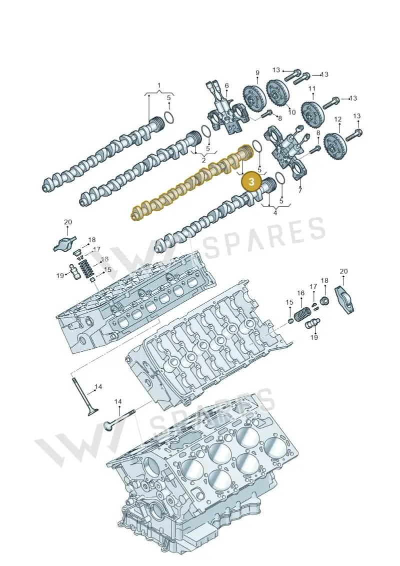 07C109035E — Volkswagen Phaeton 4motion (2010-2016) diagram 258109400, position 3
