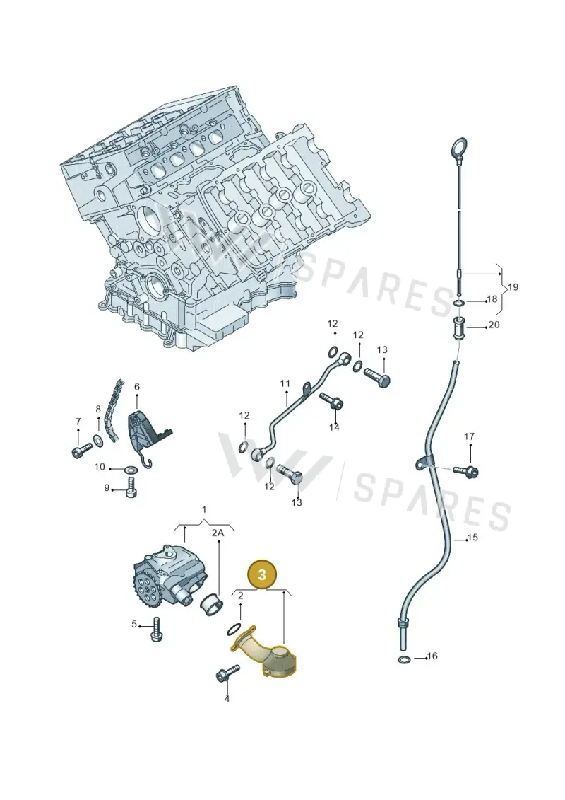 07C115252G — Volkswagen Phaeton 4motion (2010-2016) diagram 258115400, position 3