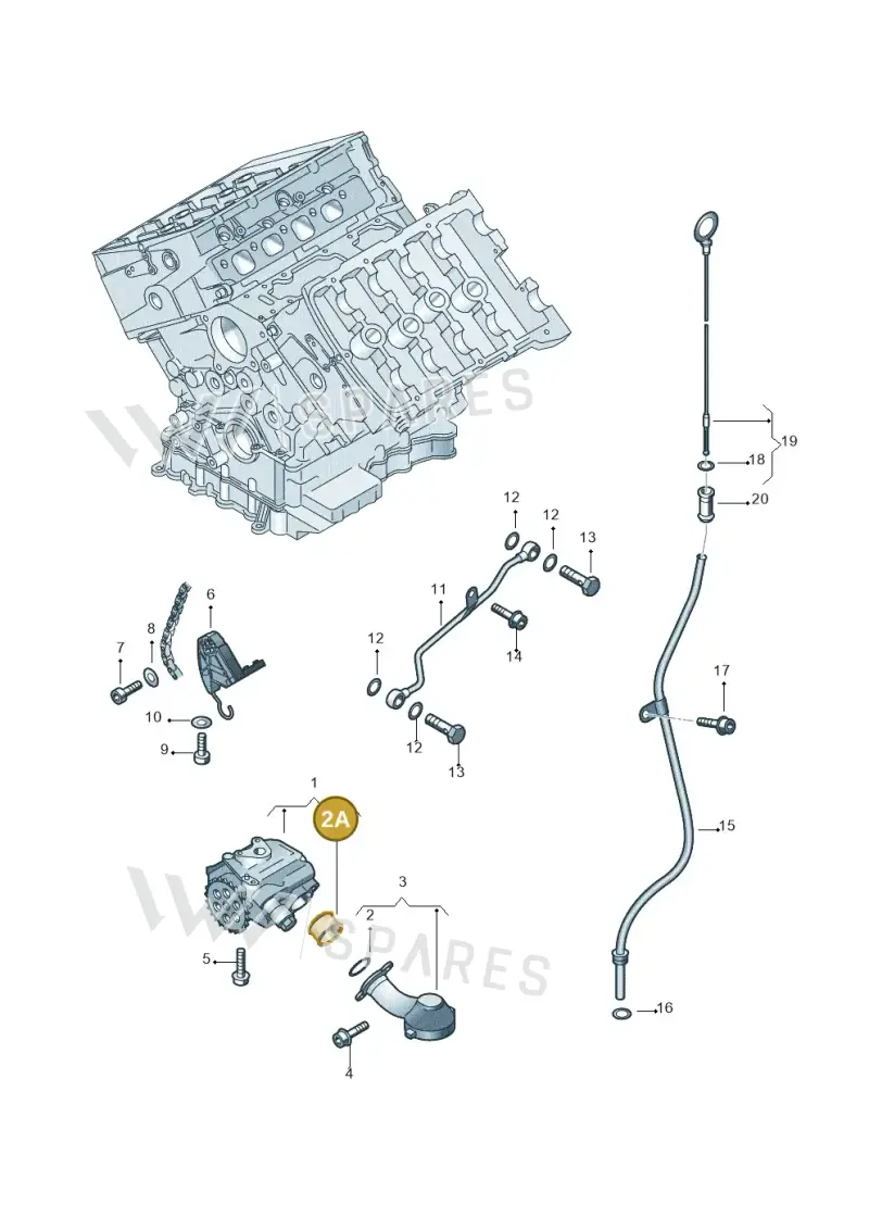 07C115661 — Volkswagen Phaeton 4motion (2010-2016) diagram 258115400, position 2A