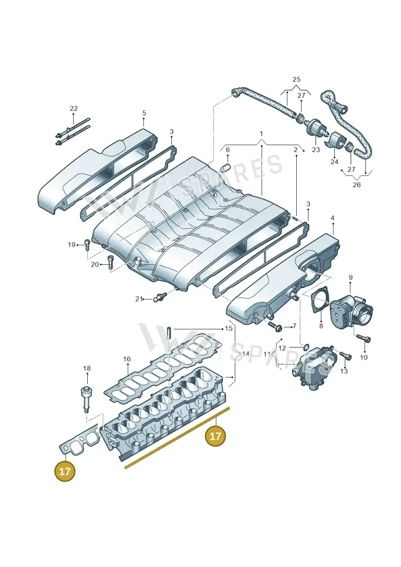 07C129717D — Volkswagen Touareg                08> (2007-) diagram 274133870, position 17