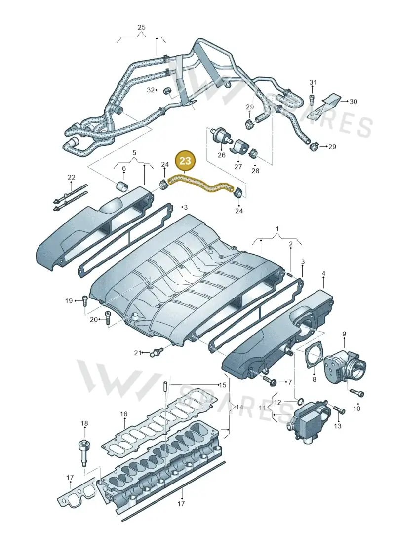 07C133371E — Volkswagen Phaeton 4motion (2010-2016) diagram 258133860, position 23