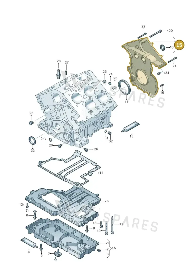 07D103171F — Volkswagen PASSAT/4MOTION/W8 (2002-2005) diagram 226103330, position 15