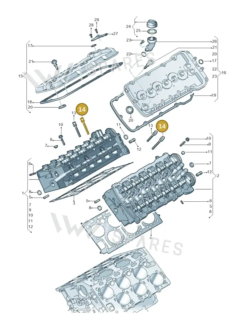07D103385A — Volkswagen Phaeton 4motion (2010-2016) diagram 258103600, position 14