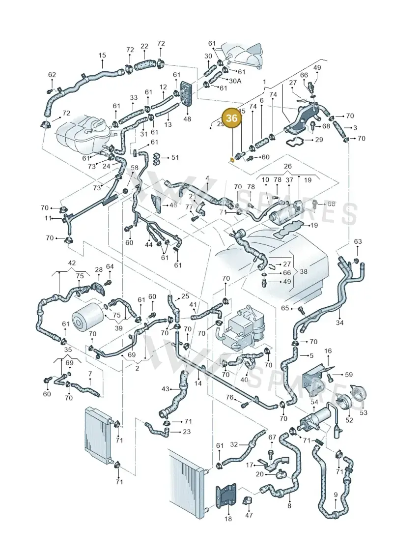 07D121666 — Volkswagen Phaeton (lang) (2003-2006) diagram 258121600, position 36