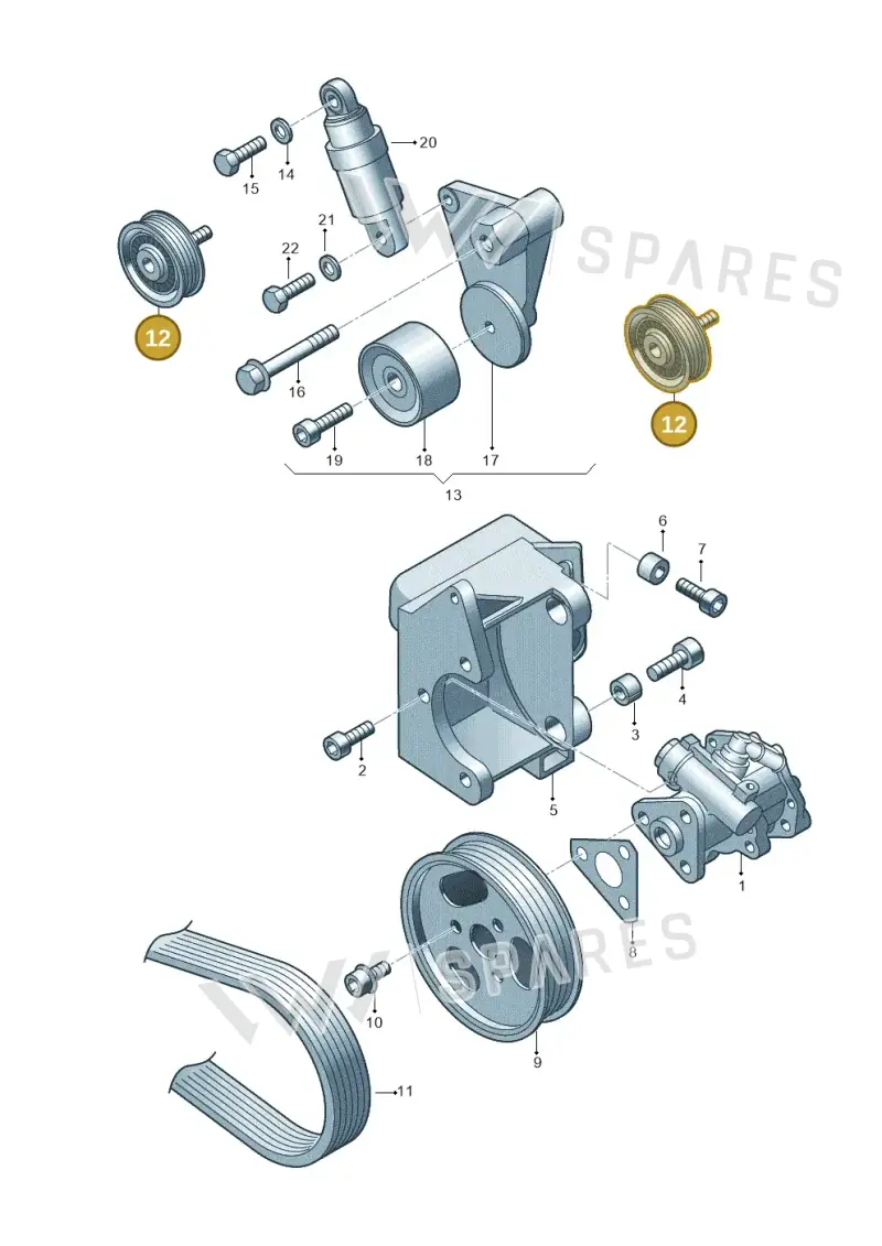 07D145276C — Volkswagen Phaeton 4motion (2010-2016) diagram 195145500, position 12