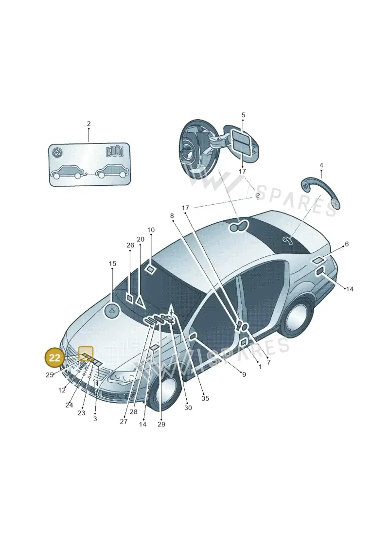 07K010706T — Volkswagen Passat CC (2011-2016) diagram 656010000, position 22