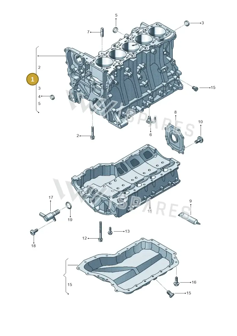 07K103011F — Volkswagen Jetta (2014-2017) diagram 692103140, position 1