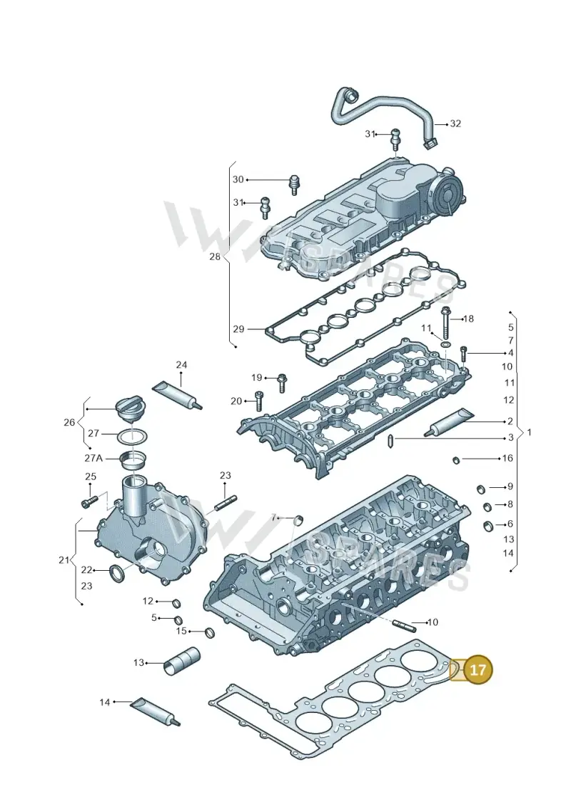 07K103383F — Volkswagen Beetle (2016-2019) diagram 474103680, position 17