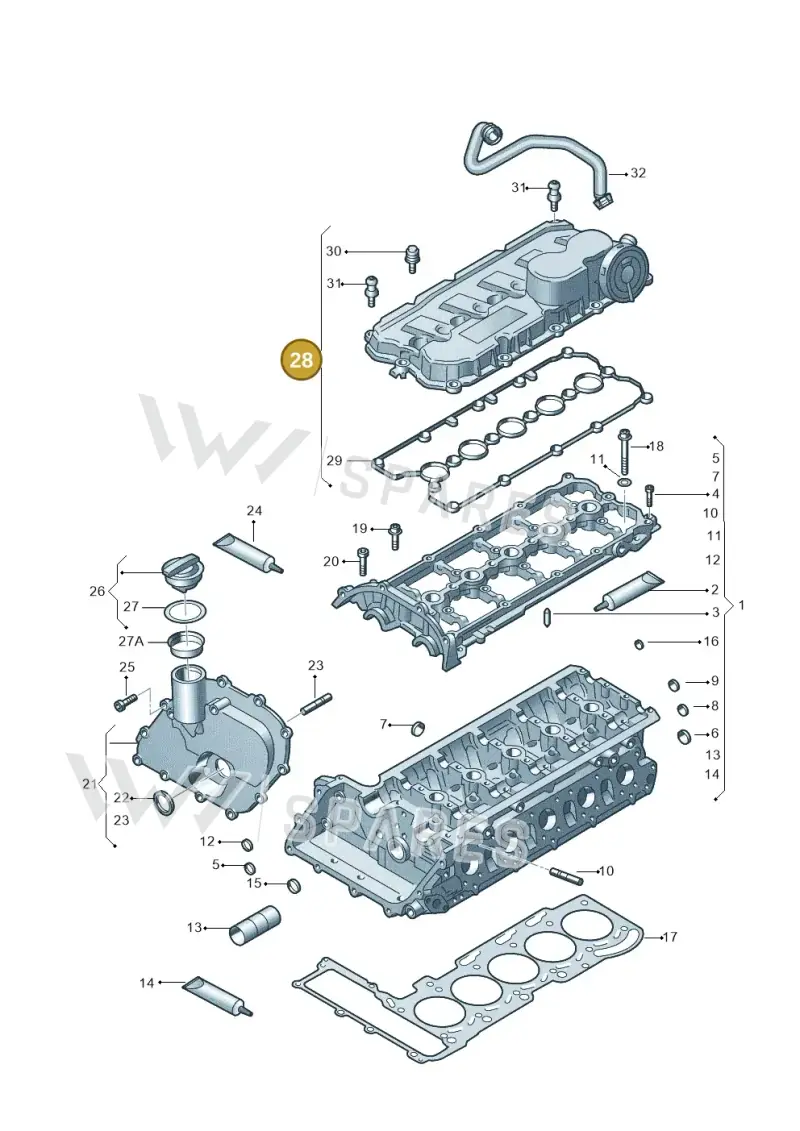07K103469L — Volkswagen Beetle (2016-2019) diagram 474103680, position 28