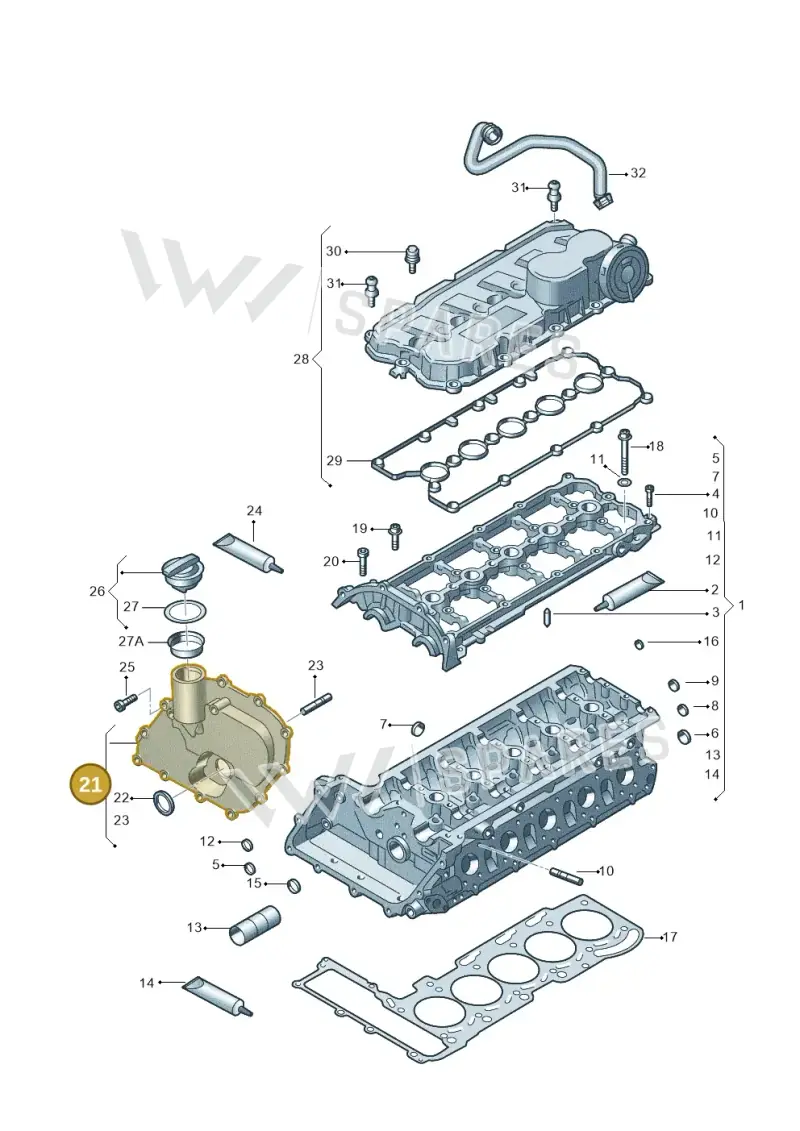 07K109283E — Volkswagen Beetle (2016-2019) diagram 474103680, position 21