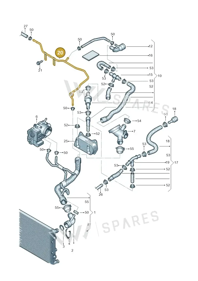 07K121065P — Volkswagen Golf (2011-2013) diagram 474121360, position 20